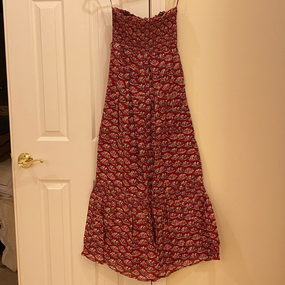 Smocked Strapless Tiered Maxi Dress